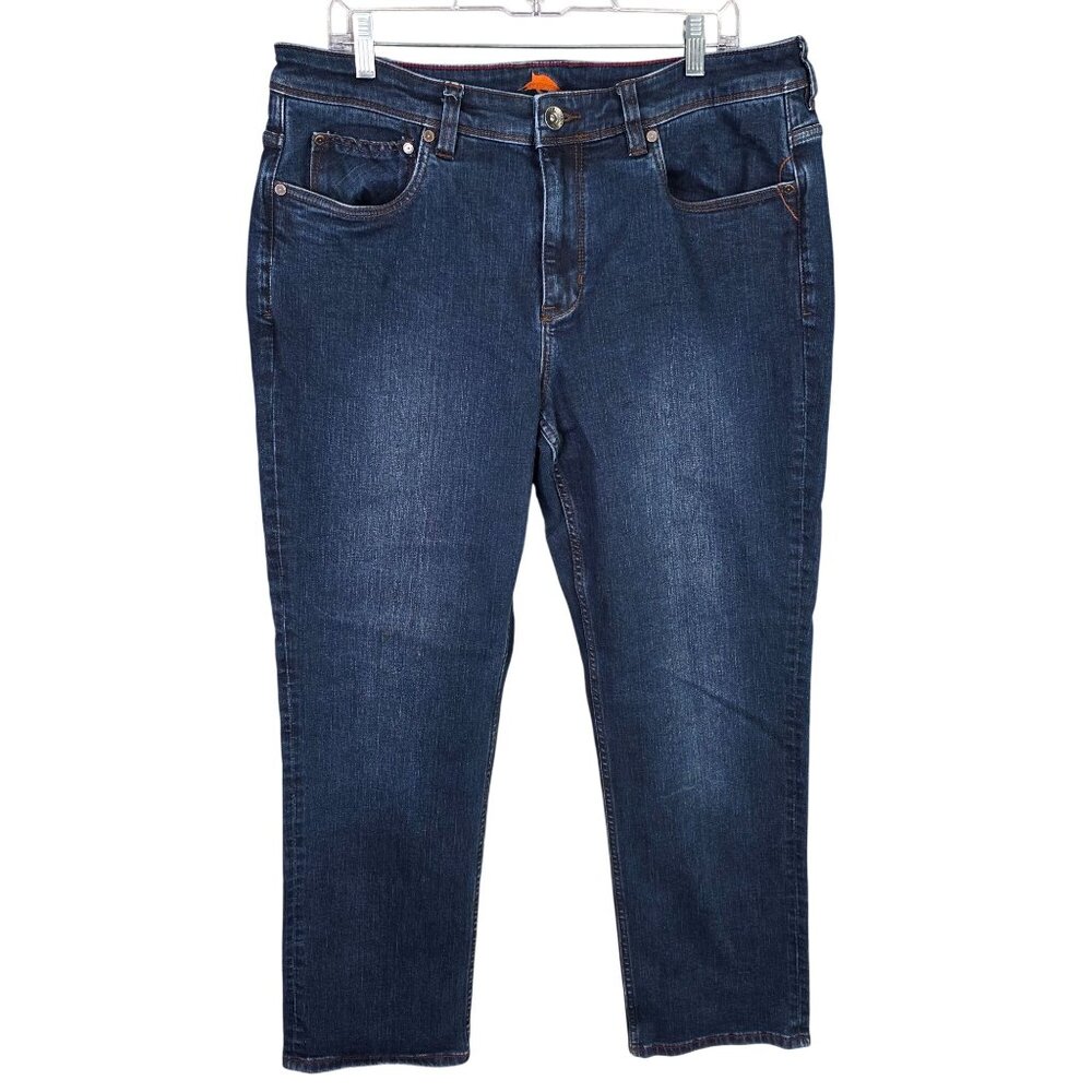 Mens Tommy Bahama Blue Denim Jeans Relaxed Fit Cotton Blend Stretch Size 35x30